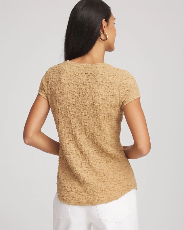 Textured Cap Sleeve Tee - image 3